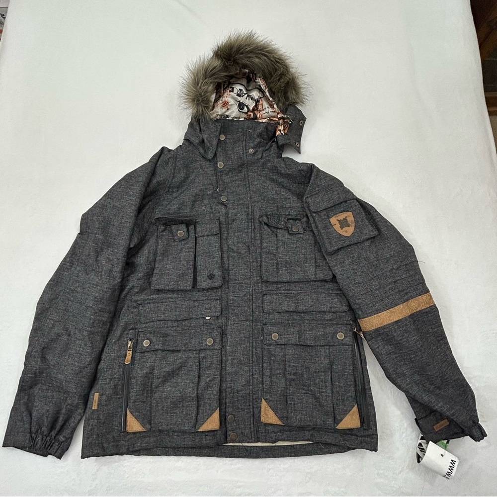 NWT Allyance SPECIAL OPS Jet Black Denim Weave Poly Snowboard Ski Jacket Mens XL